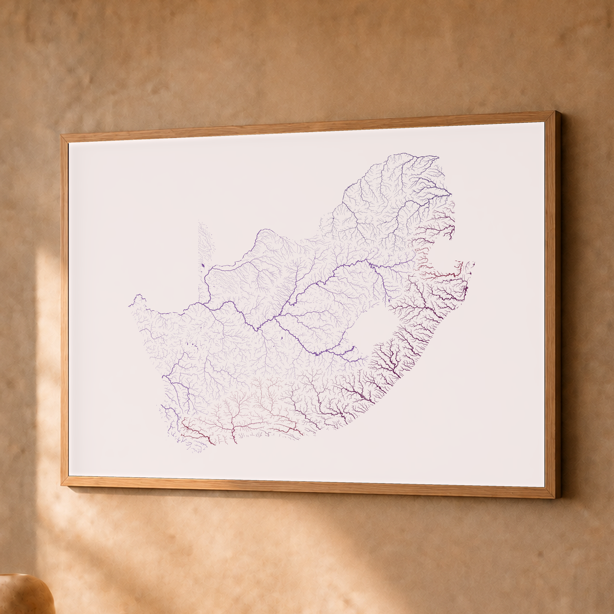 Beautiful Rivers — África do Sul — Ameixa e rosé, Fine art emoldurado · 30 × 40 cm, Natural · Sem margem