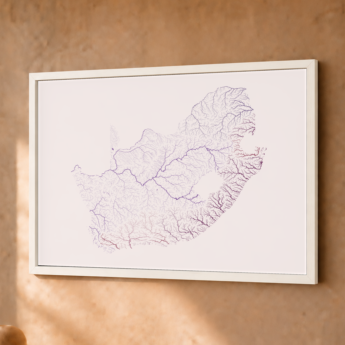 Beautiful Rivers — África do Sul — Ameixa e rosé, Fine art emoldurado · 30 × 40 cm, Branco · Sem margem