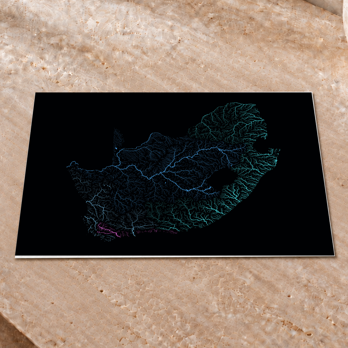 Beautiful Rivers — África do Sul — Neon hidrográfico, Impressão fine art · 30 × 40 cm, Sem margem
