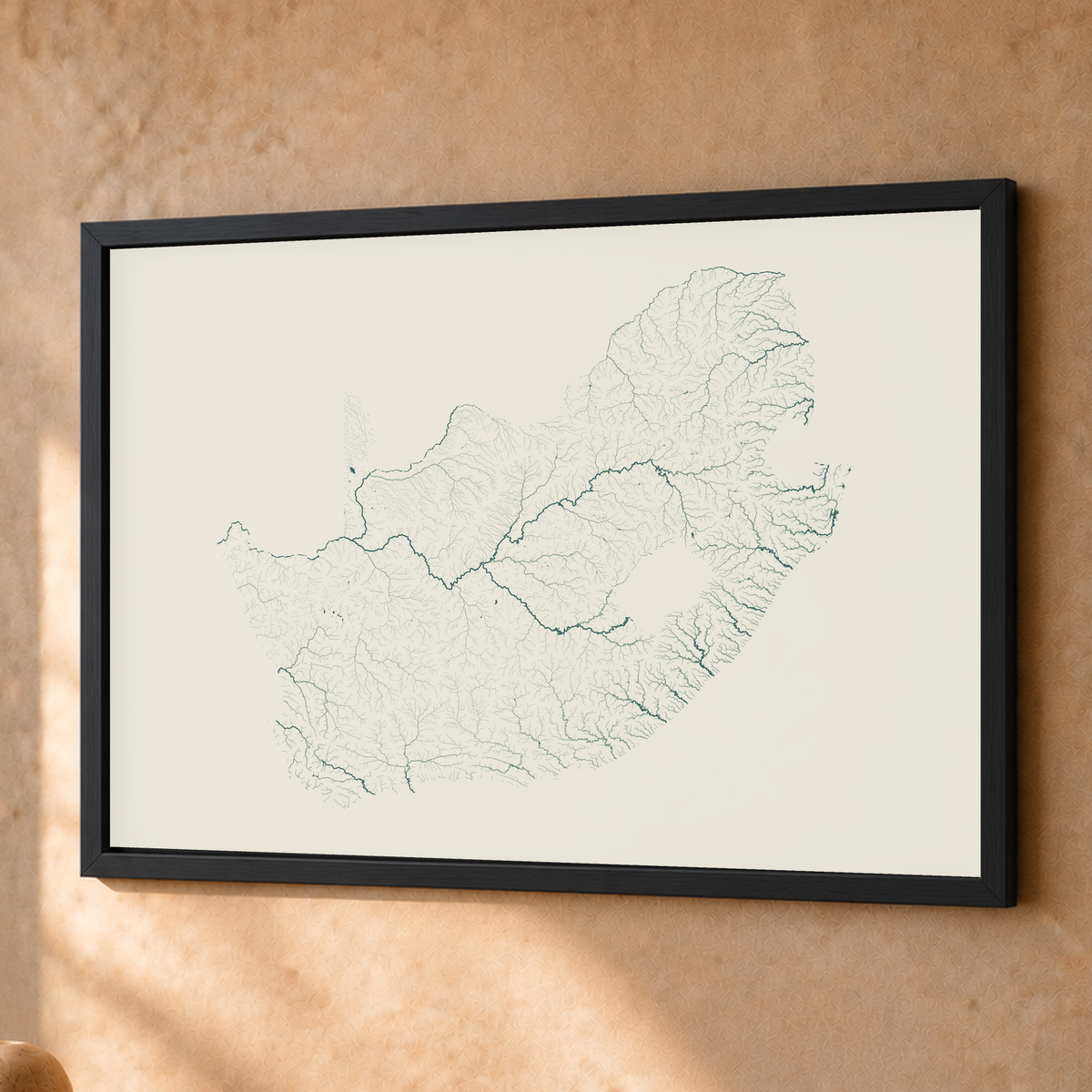 Beautiful Rivers — África do Sul — Natural e luminosa, Fine art emoldurado · 45 × 60 cm, Preto · Sem margem