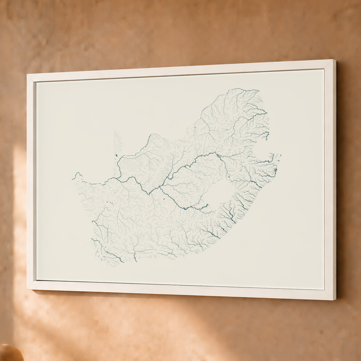Beautiful Rivers — África do Sul — Natural e luminosa, Fine art emoldurado · 45 × 60 cm, Branco · Sem margem