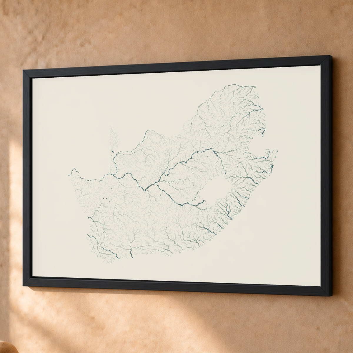 Beautiful Rivers — África do Sul — Natural e luminosa, Fine art emoldurado · 60 × 80 cm, Preto · Sem margem