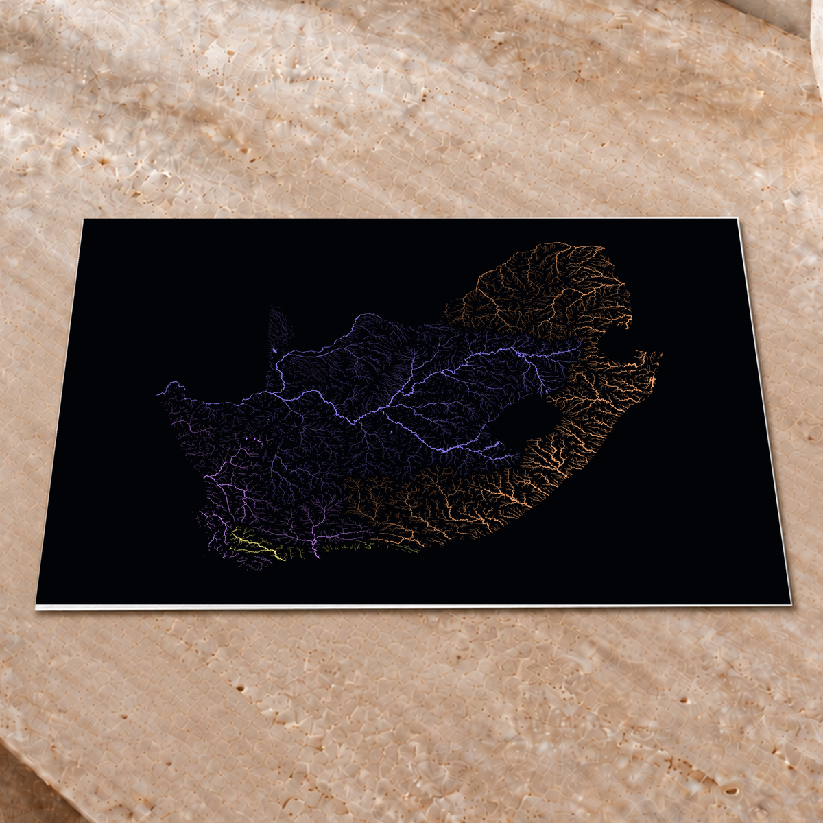 Beautiful Rivers — África do Sul — Neon por território, Impressão fine art · 30 × 40 cm, Sem margem