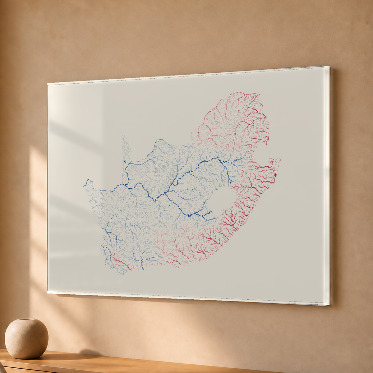 Beautiful Rivers — África do Sul — Risografia, Acrílico · 30 × 40 cm, Sem margem