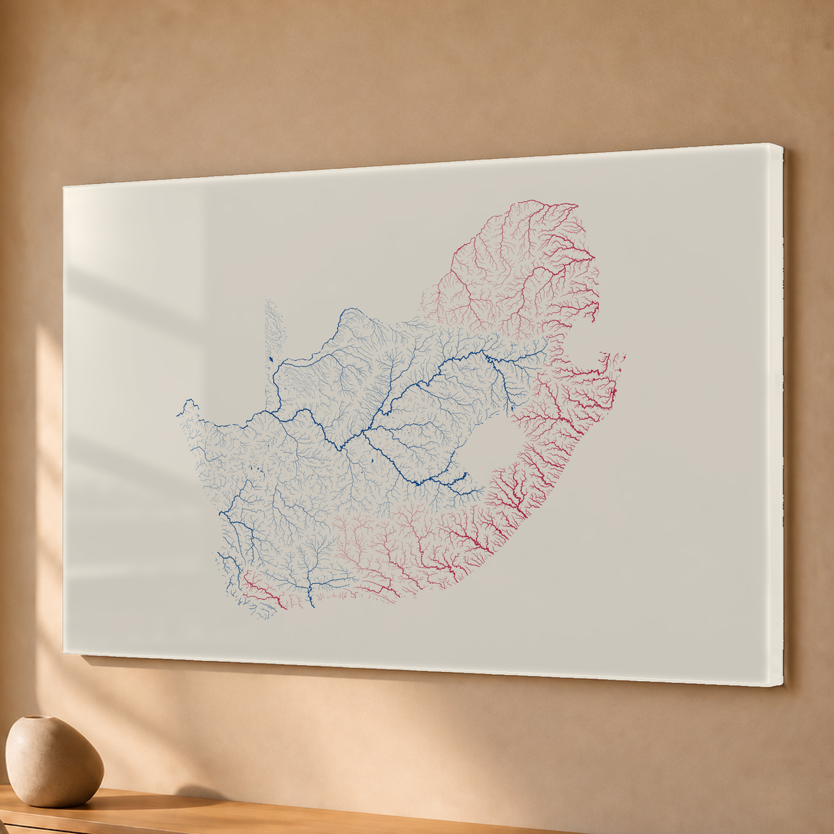 Beautiful Rivers — África do Sul — Risografia, Acrílico · 40 × 60 cm, Sem margem