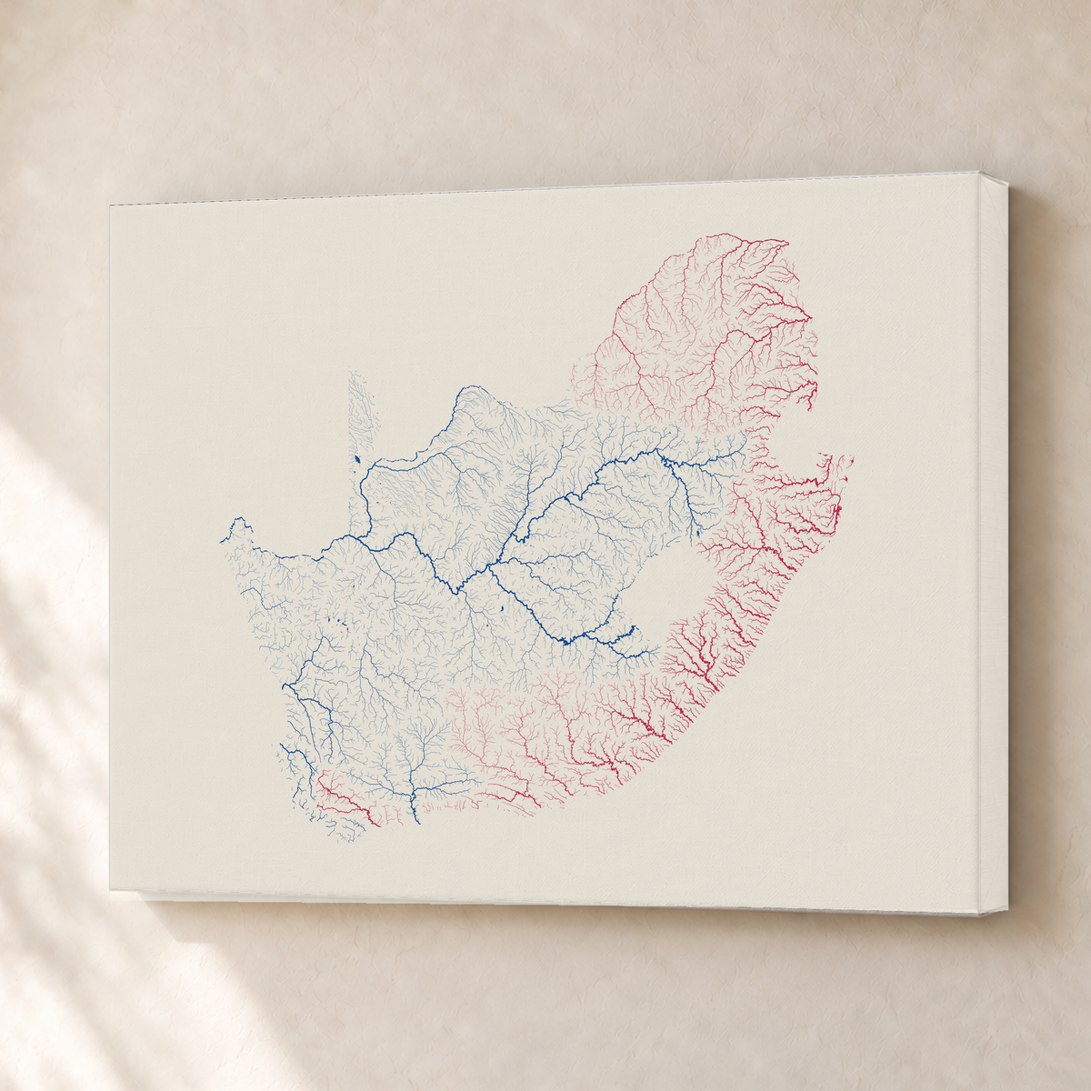Beautiful Rivers — África do Sul — Risografia, Canvas · 30 × 40 cm, Sem margem