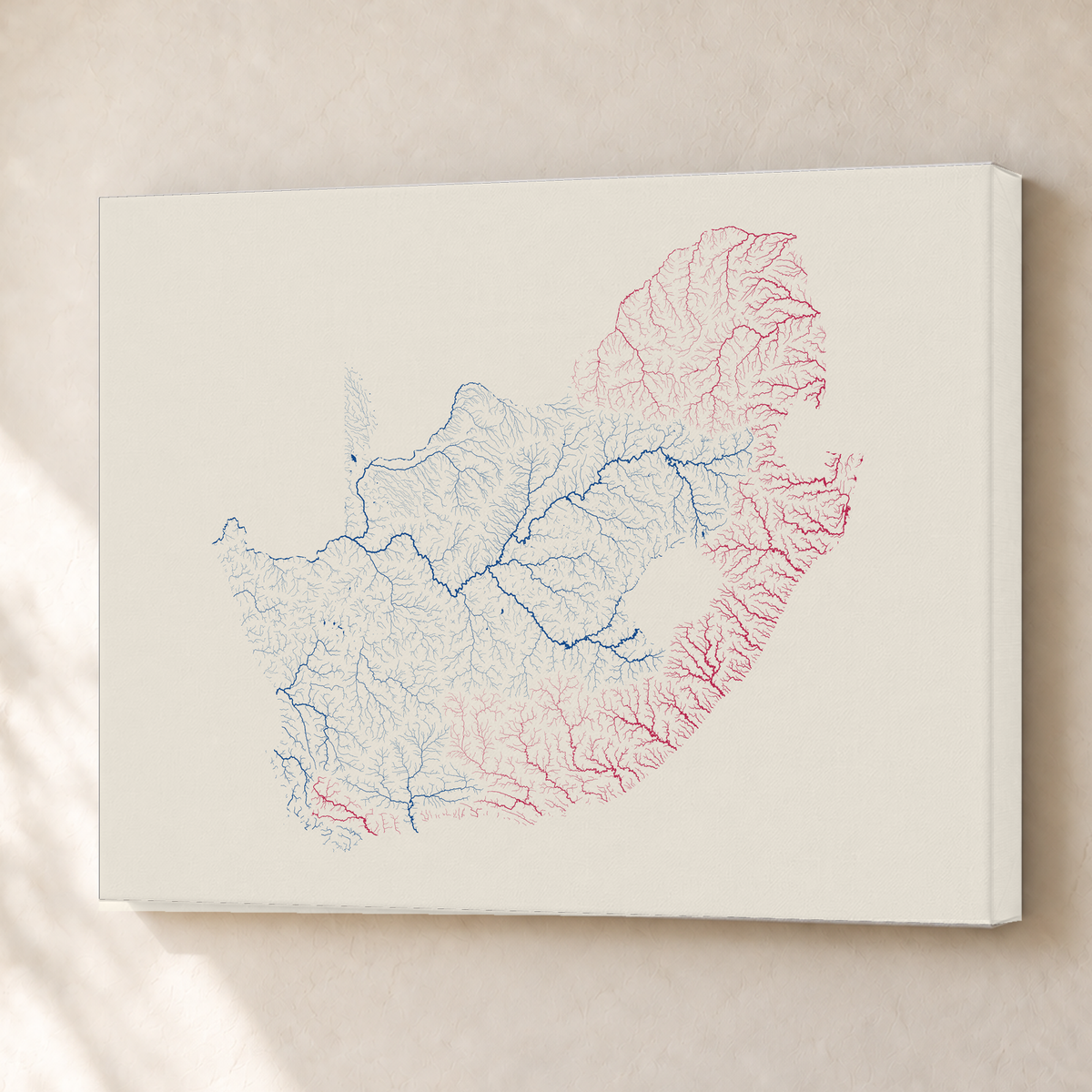 Beautiful Rivers — África do Sul — Risografia, Canvas · 45 × 60 cm, Sem margem