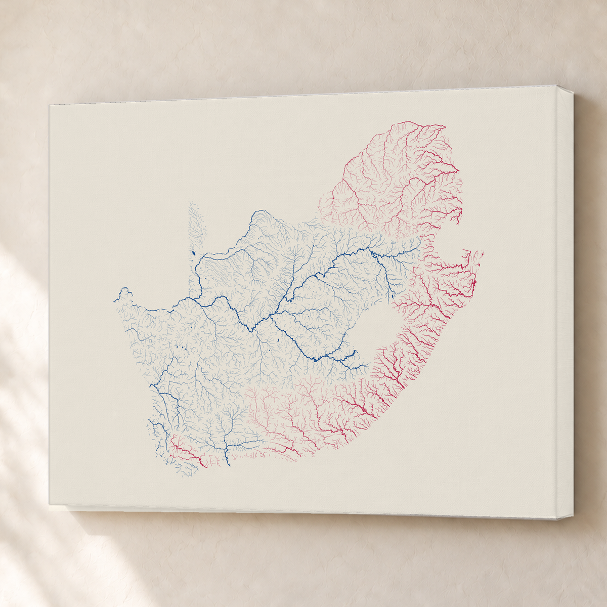 Beautiful Rivers — África do Sul — Risografia, Canvas · 60 × 80 cm, Sem margem