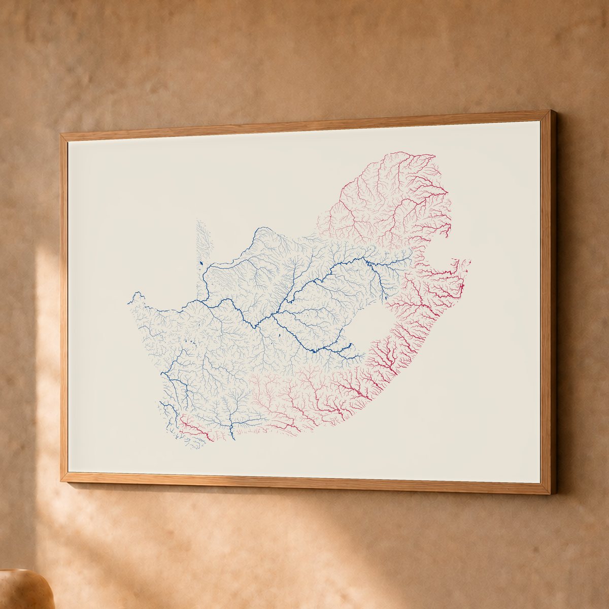 Beautiful Rivers — África do Sul — Risografia, Fine art emoldurado · 30 × 40 cm, Natural · Sem margem