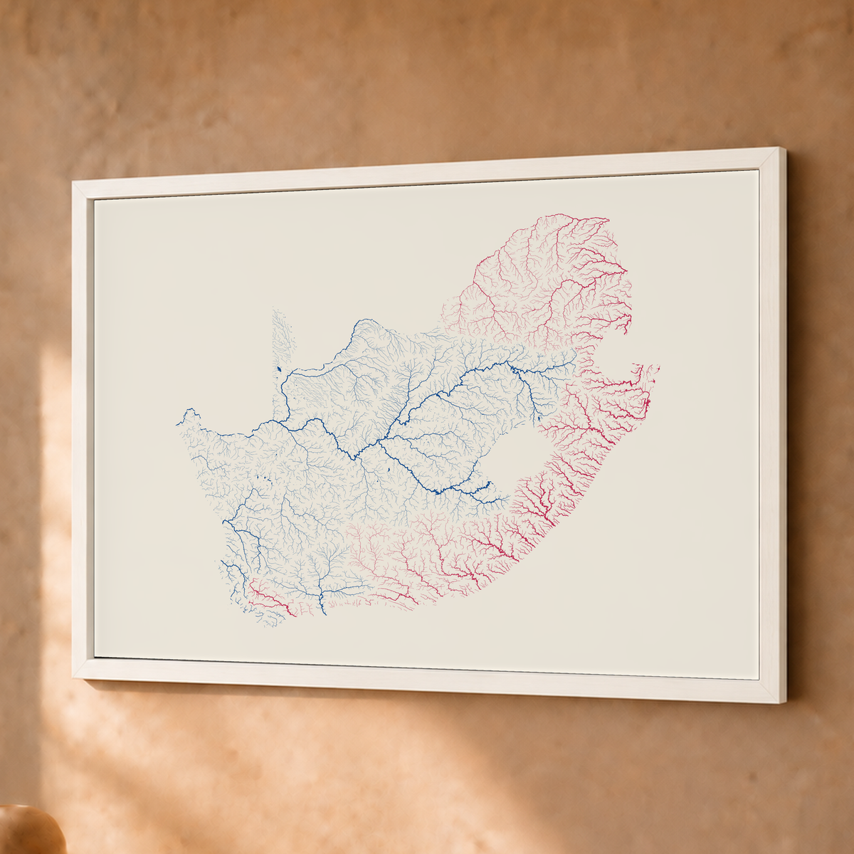 Beautiful Rivers — África do Sul — Risografia, Fine art emoldurado · 30 × 40 cm, Branco · Sem margem