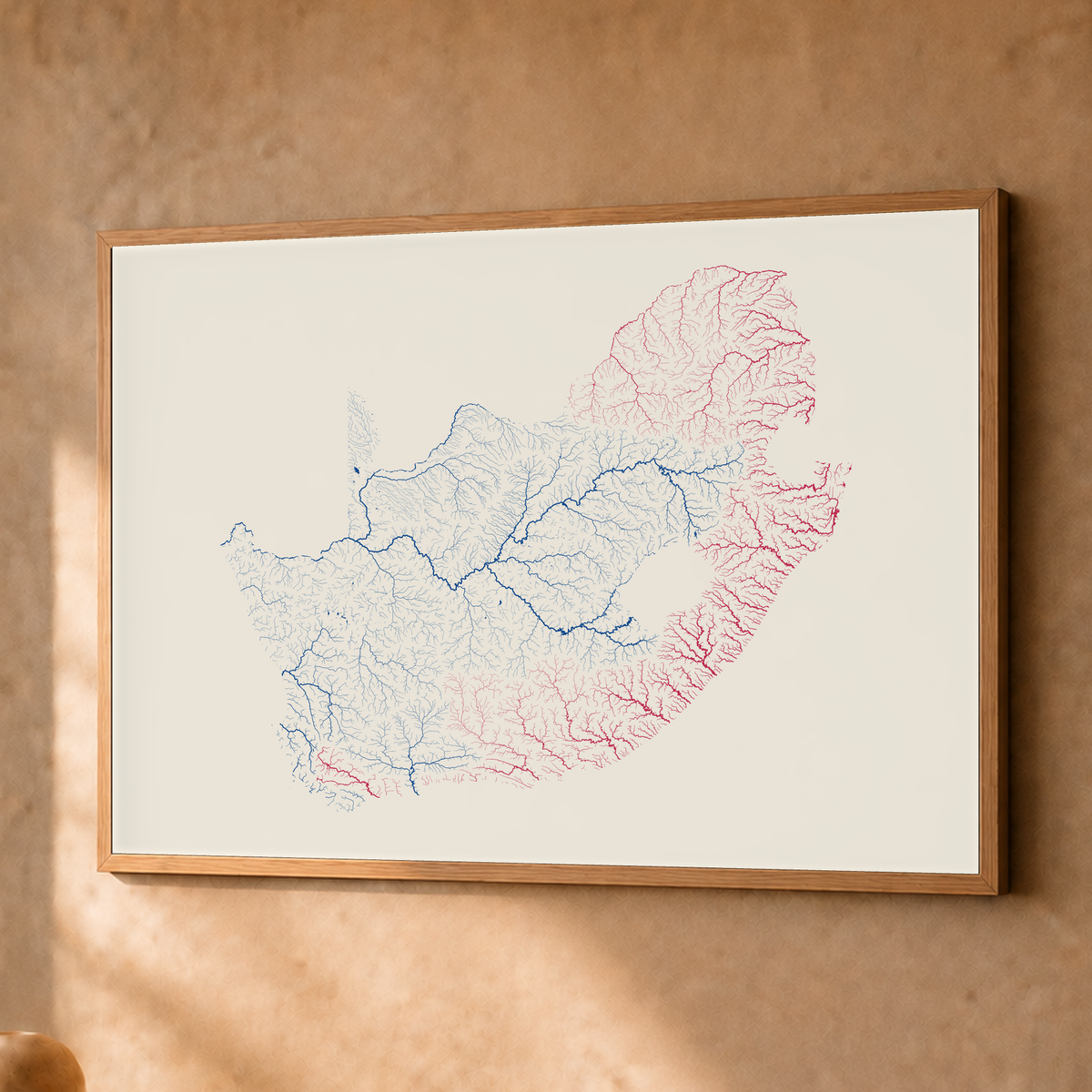 Beautiful Rivers — África do Sul — Risografia, Fine art emoldurado · 45 × 60 cm, Natural · Sem margem