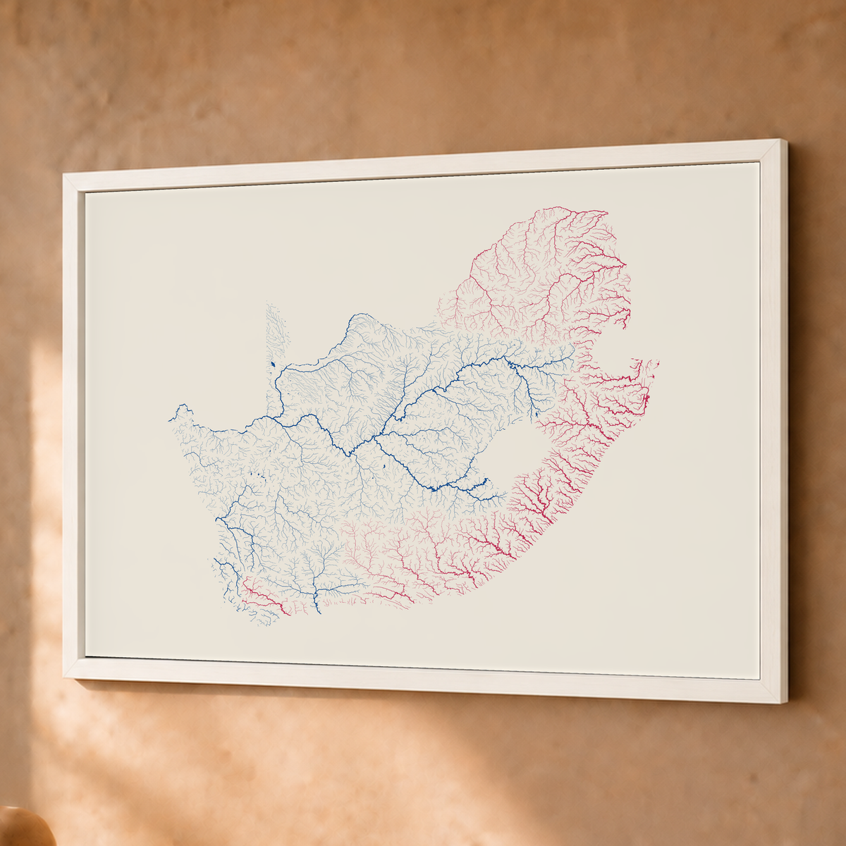 Beautiful Rivers — África do Sul — Risografia, Fine art emoldurado · 45 × 60 cm, Branco · Sem margem