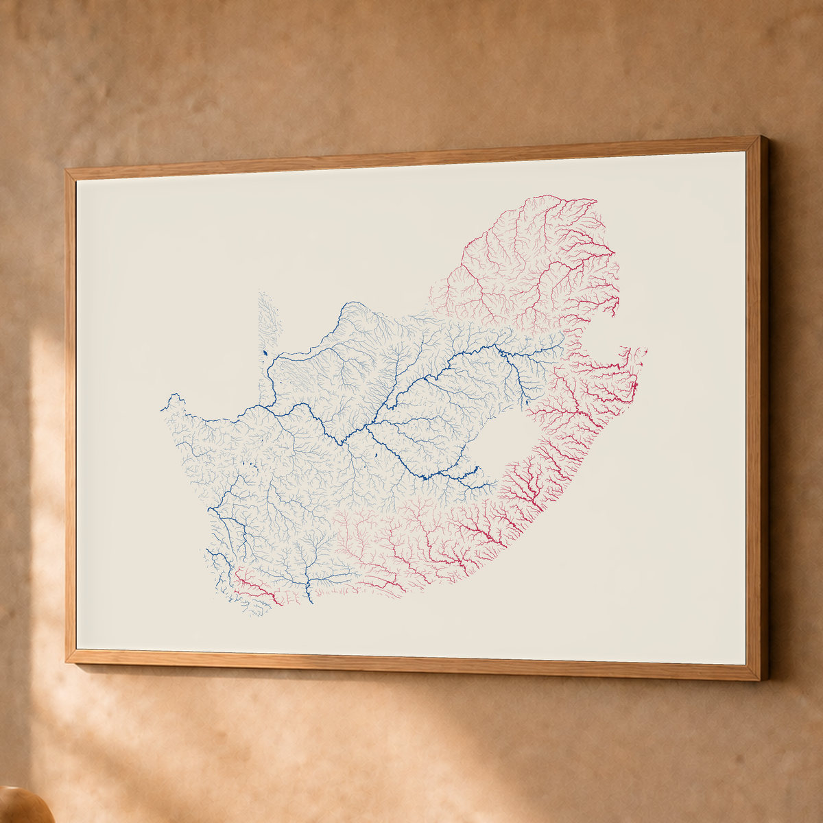 Beautiful Rivers — África do Sul — Risografia, Fine art emoldurado · 60 × 80 cm, Natural · Sem margem