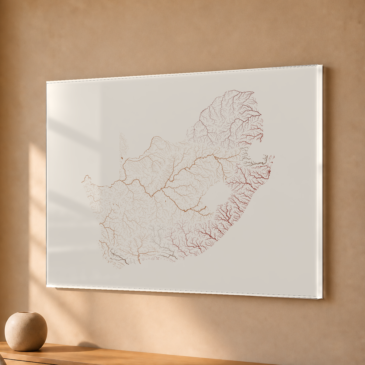 Beautiful Rivers — África do Sul — Terracota e areia, Acrílico · 30 × 40 cm, Sem margem