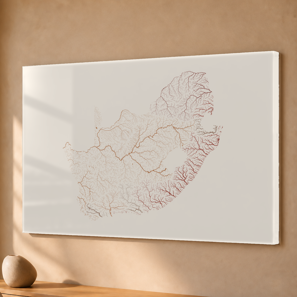 Beautiful Rivers — África do Sul — Terracota e areia, Acrílico · 40 × 60 cm, Sem margem