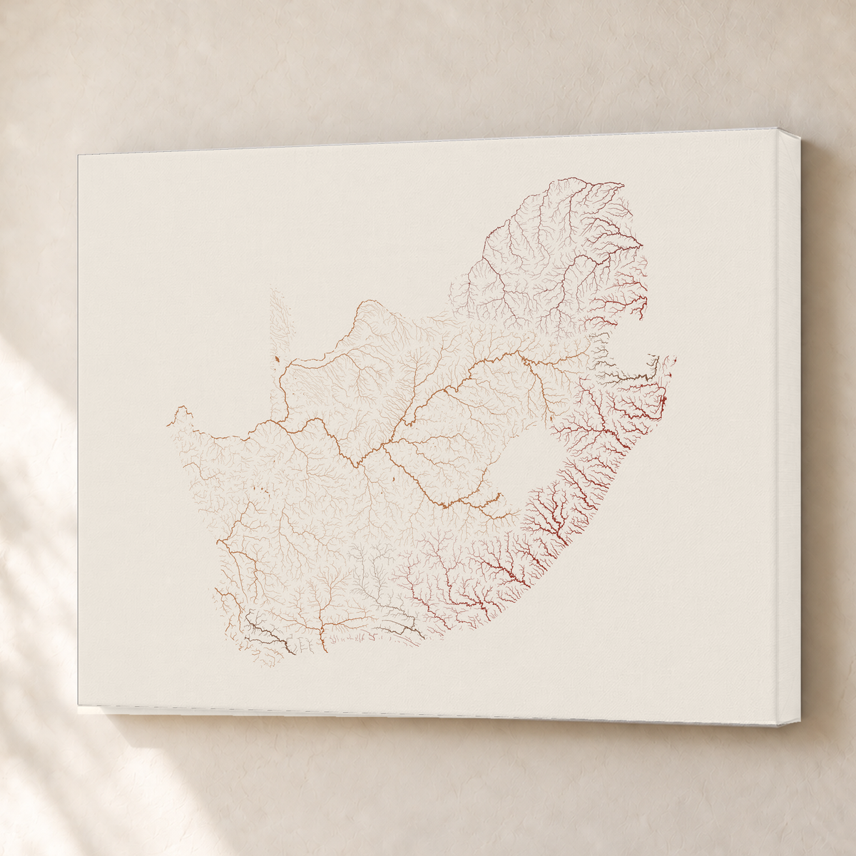 Beautiful Rivers — África do Sul — Terracota e areia, Canvas · 45 × 60 cm, Sem margem