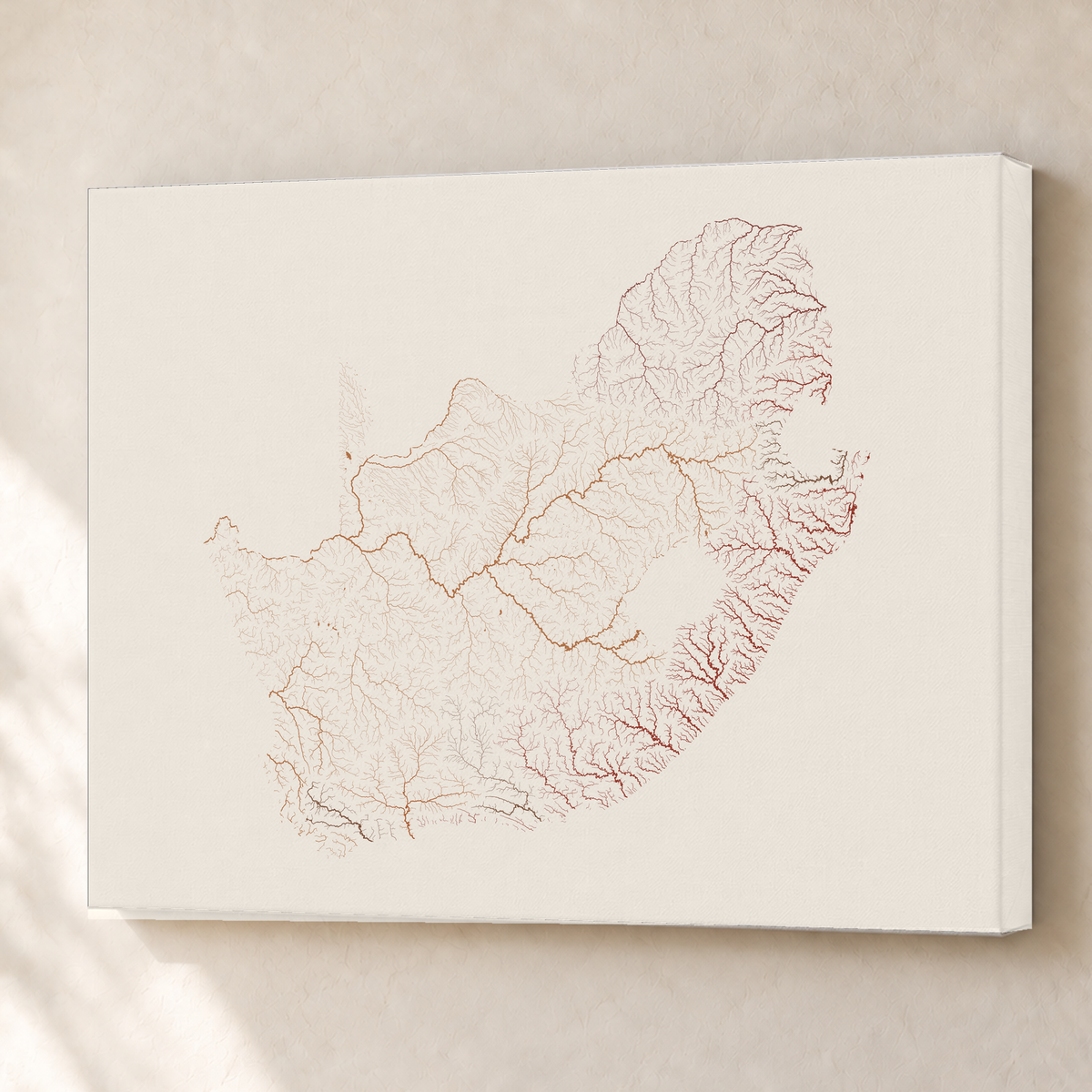 Beautiful Rivers — África do Sul — Terracota e areia, Canvas · 60 × 80 cm, Sem margem