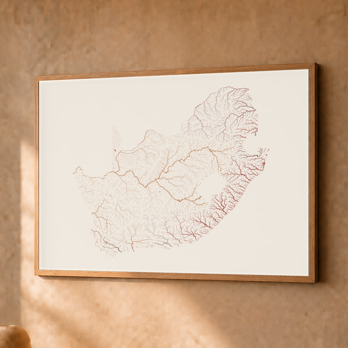 Beautiful Rivers — África do Sul — Terracota e areia, Fine art emoldurado · 30 × 40 cm, Natural · Sem margem